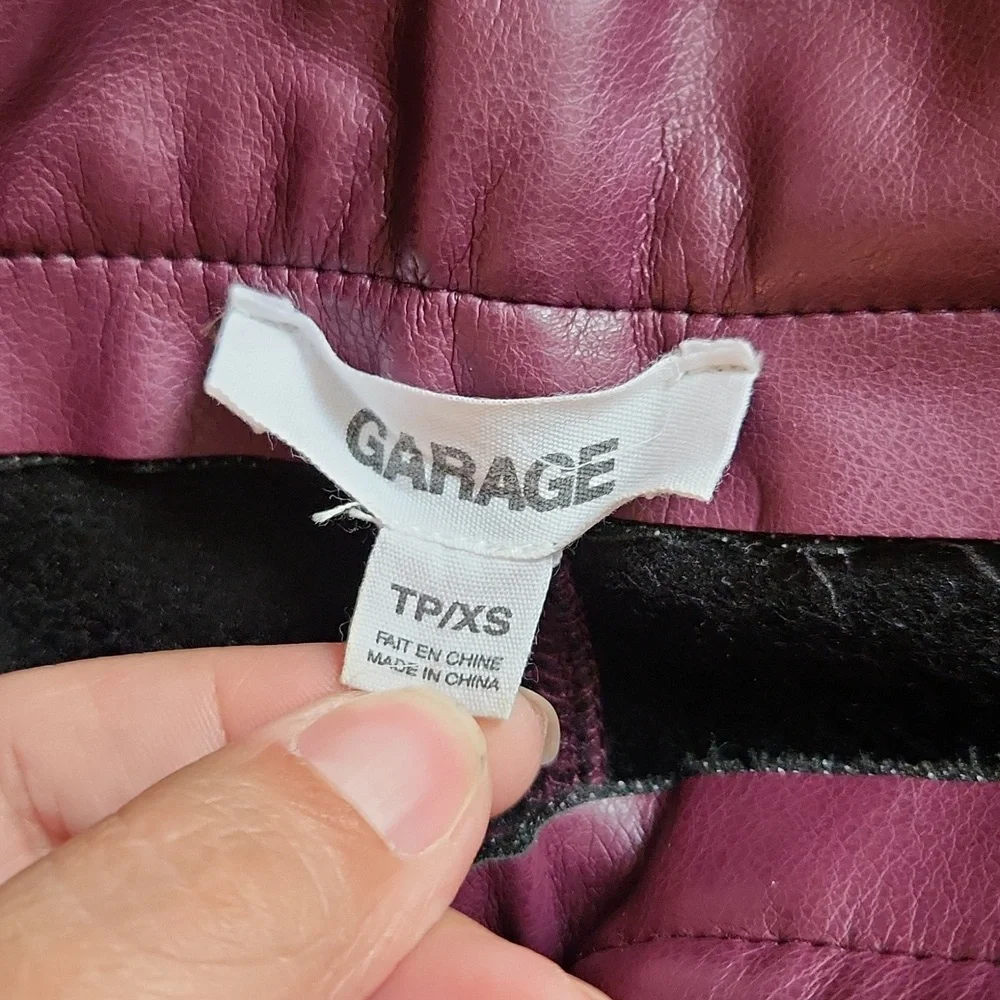 GARAGE Faux Leather Purple Pants - Picture 2 of 5